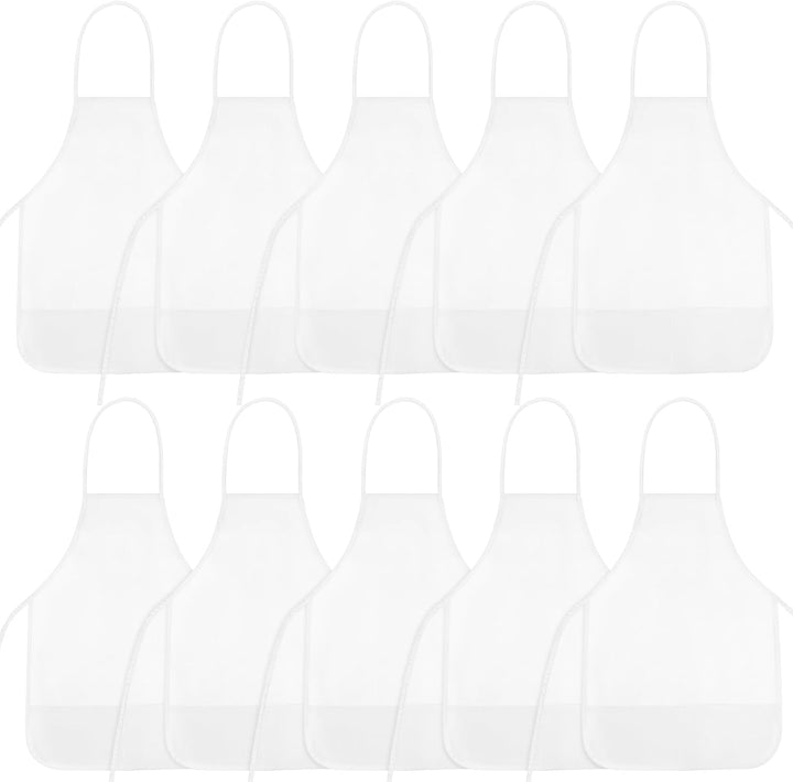 10/20/30 Pcs Kids Painting Apron Kid Art Aprons Toddler Paint Apron Smock with 2 Pockets for Cooking Painting Craft