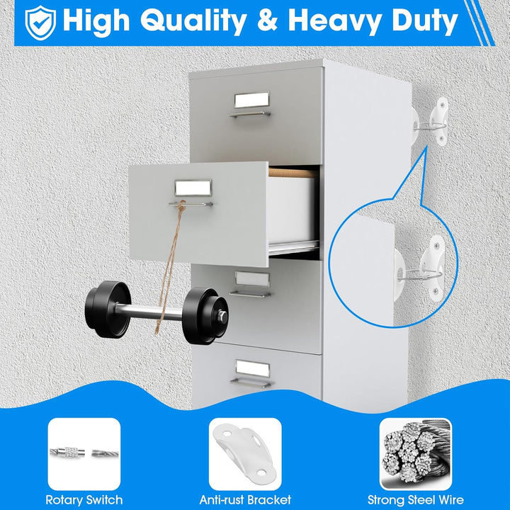 6 Pack Furniture Anchors, anti Tip Furniture Anchors for Baby Proofing, Metal Earthquake Straps Furniture Straps Wall Anchor for Dresser and Bookcase (White)
