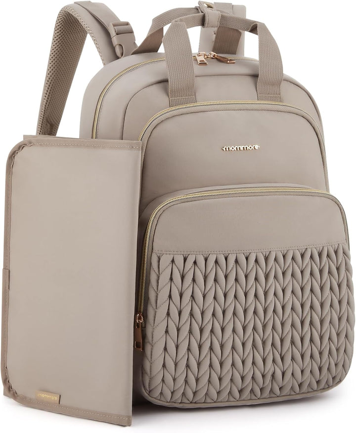 Diaper Bag Small Diaper Backpack Stylish Baby Travel Backpacks with Insulated Pockets, Changing Pad, Stroller Straps