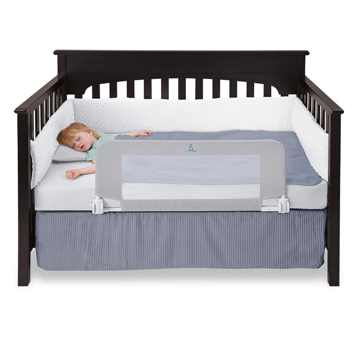 Convertible Crib Bed Rail for Toddlers, Crib Rail Guard with Reinforced Anchor Safety