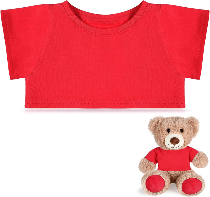 Bear Tee Shirt Fit 14-18Inch Bear Clothes Stuffed Animal Clothes Basic Stuffed Dolls Shirt, White