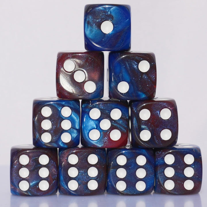 10 PC D6 Dice 16Mm Acrylic Dice Set for RPG MTG DND Dice Table Games and Board Games (Pink + Blue)