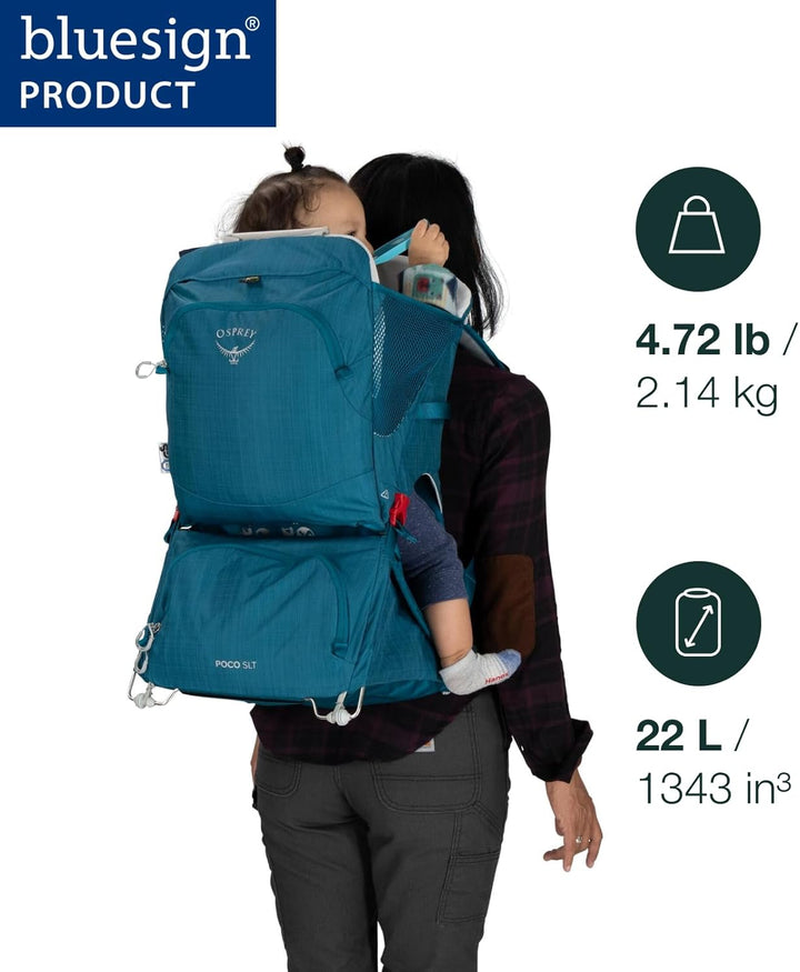 Poco SLT Lightweight Child Carrier Backpack - Slimmed-Down Hiking Carrier for Toddlers with Safety Harness, Sunshade, and Ventilated Backpanel - Lightweight Travel-Friendly Option