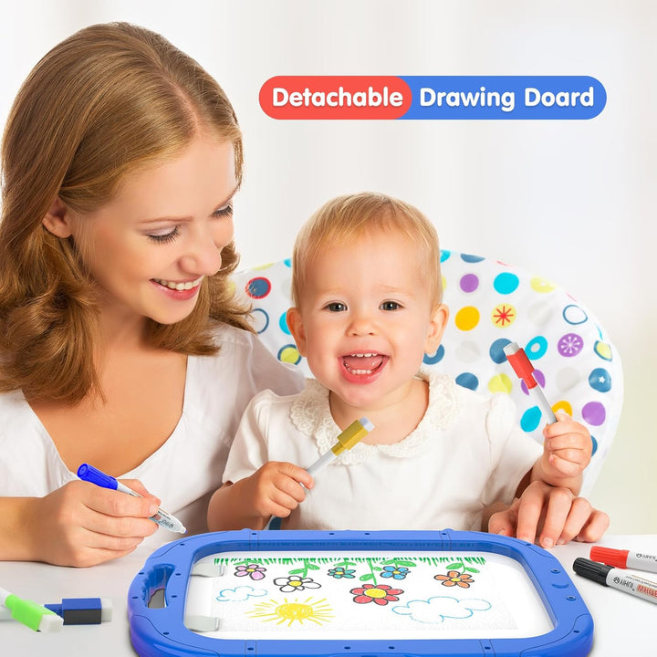 Easel for Kids, Rotatable Double Sided Adjustable Standing Art Easel with Drawing & Writing Accessories for Kids Boys and Girls (Red Blue)
