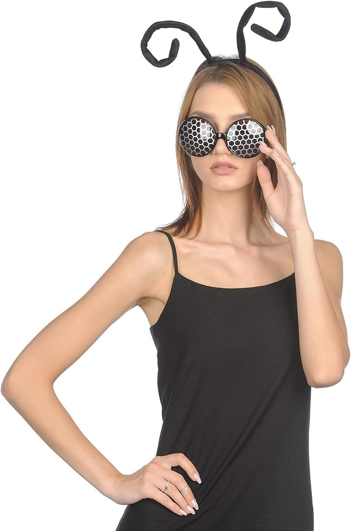 Bug Antenna Headband and Glasses - Insect Costume Headbands for Women and Kids - Bug Glasses and Headpiece - Moth Costume Accessories