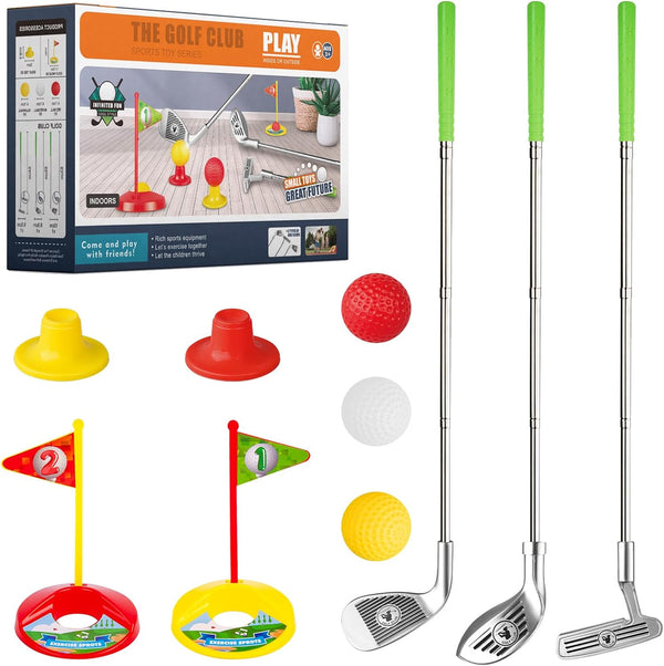 Kids Golf Clubs for 3 4 5 6 Years Old, Retractable Toddler Golf Set with Storage Bag, Outdoor Indoor Sports Toy for Boys Girls Birthday Gift