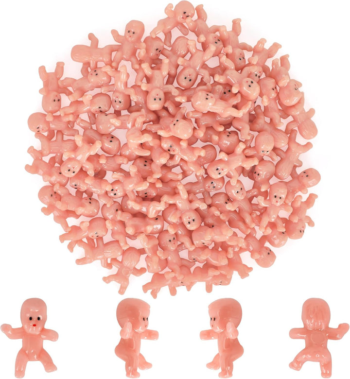 120 PCS Plastic Babies for Games, 1 Inch Bulk Mini Babies Tiny Babies for King Cake Babies Ice Cube Game, Small Plastic Babies for My Water Broke Baby Shower Decorations
