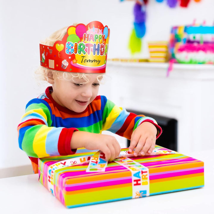 36 Pcs Happy Birthday Crowns for Kids Paper Birthday Hat Crowns for Classroom Gifts Kids' Party(Colorful)
