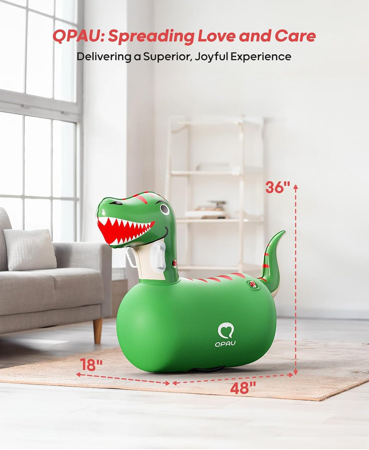 Inflatable Bouncy Dinosaur Toys 2 PCS with Hand Pump, Heavy Duty Giant Bouncy Pal, 220Lbs Load Capacity, Ride on Bouncy Animal Hopper Toy, Indoor Outdoor Bouncers for Kids Girls Boys Ages 5+