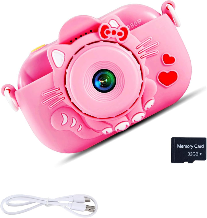 Kids Camera Boys Toys for 3 4 5 6 7 8 9 Years Old Boys, 48MP Dual Lens Kids Digital Camera Christmas Birthday Gifts, 1080P HD Video Selfie Toddler Camera with 32G SD Card