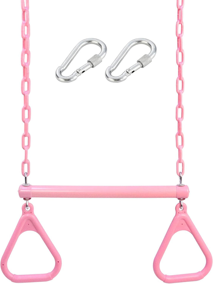 18'' Trapeze Swing Bar Rings 48'' Heavy Duty Plastic Coated Chains Swing Set Accessories