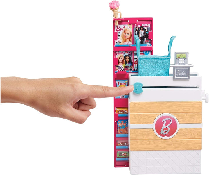 Doll & Playset, Supermarket with 25 Grocery Store-Themed Accessories Including Food, Check-Out Counter & Shelves