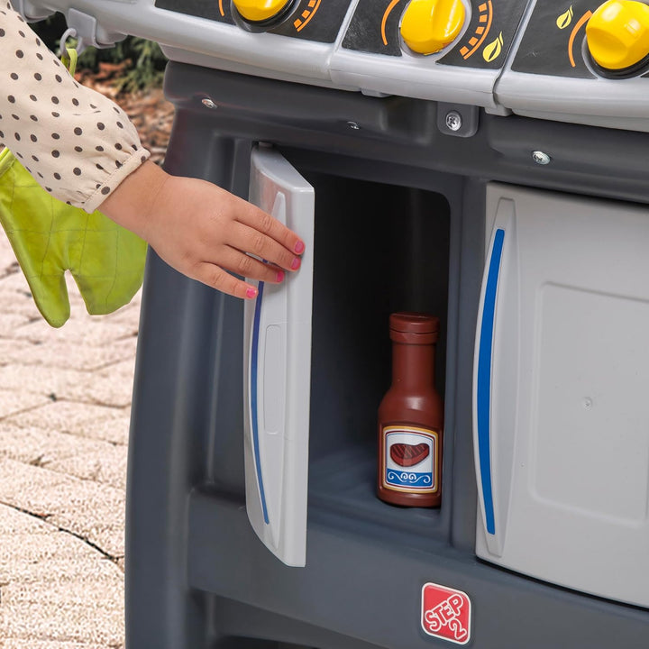 Sizzle & Smoke BBQ Grill Kids Playset, Indoor/Outdoor Kitchenette, Interactive Play with Sounds, Made of Durable Plastic, Includes 15 Piece Toy Accessories, for Toddlers 3+ Years Old