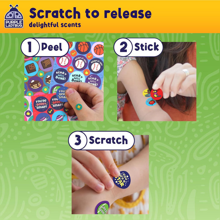 1260 Variety Scratch and Sniff Stickers - 15 Unique Scents - Fun and Motivational Rewards for Kids and Teachers Must Haves, Smelly Sticker for Classroom, & Back to School Gift
