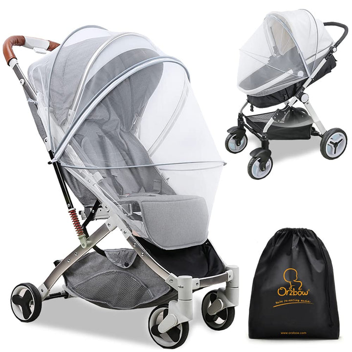 Universal Mosquito Net for Stroller, Baby Bug Net with Two-Way Zippers & Storage Bag, Breathable & Foldable Mosquito Nets for Strollers, Car Seat, Bassinet, Cradle, Portable Mini Crib, Black