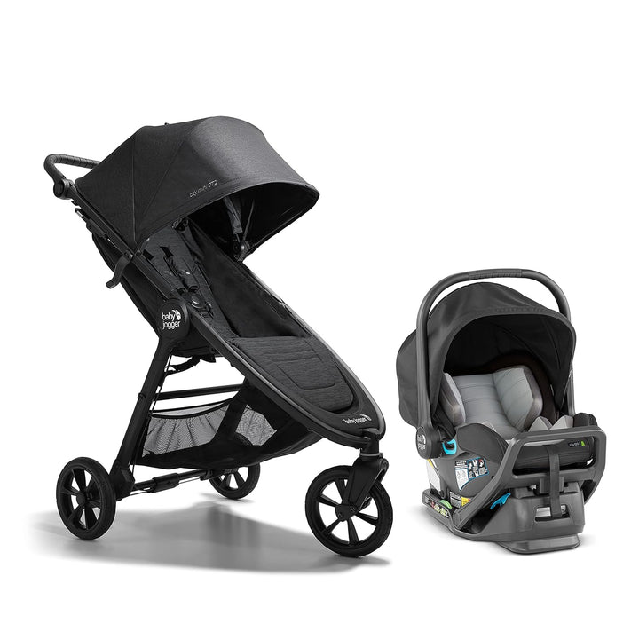 City Mini GT2 All-Terrain Stroller Black Complete with Adjustable Handlebar Hand-Operated Parking Brake and Car Seat Adapter