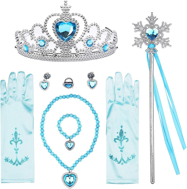 Princess Dress up Jewelry Dress up Set for Girls Jewelry Accessories with Crowns, Necklaces, Wands, Rings, Earrings Bracelets(7Pcs) …