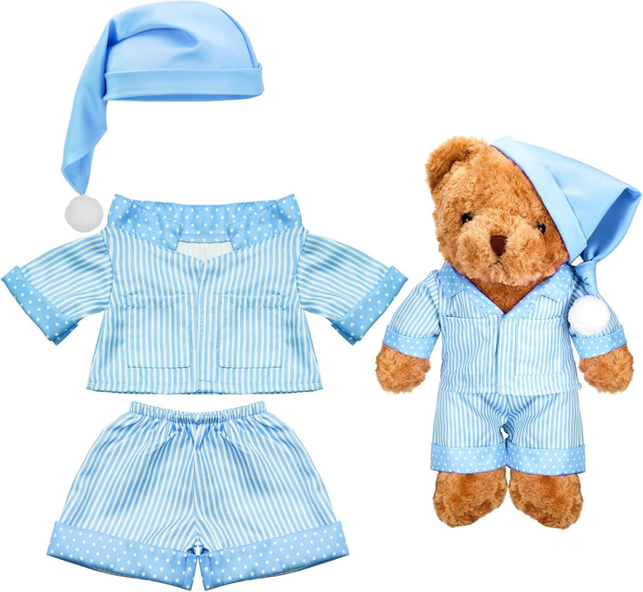 Stripe Bear Clothes Stuffed Animal Clothes 12 -16 Inch Build a Lovely Stuffed Animal Costumes and Accessories Fit, Bear Is Not Included(Blue)