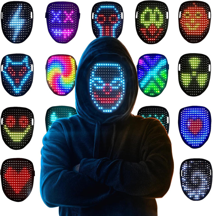 LED Mask Light up Mask with Gesture Sensing, Cool Face Transforming Mask, Perfect Gifts for Halloween Christmas Birthday Cosplay Party