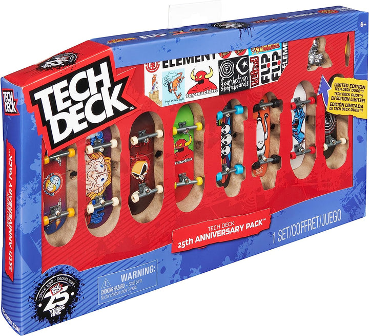 , 25Th Anniversary 8-Pack Fingerboards with Exclusive Figure, Collectible and Customisable Mini Skateboards, Kids’ Toys for Ages 6 and Up