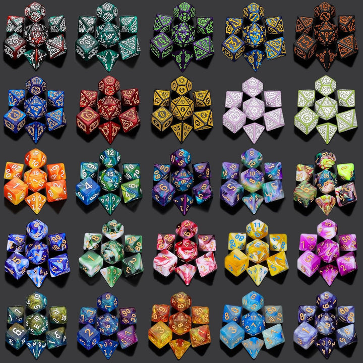 Polyhedral Dice - 8PCS Mystery Dice Set, Various Styles, Random D&D Dice Patterns & Dice Bag, DND Gifts, Suitable for Dungeons and Dragons, RPG, Mtg,Role Playing Table Game