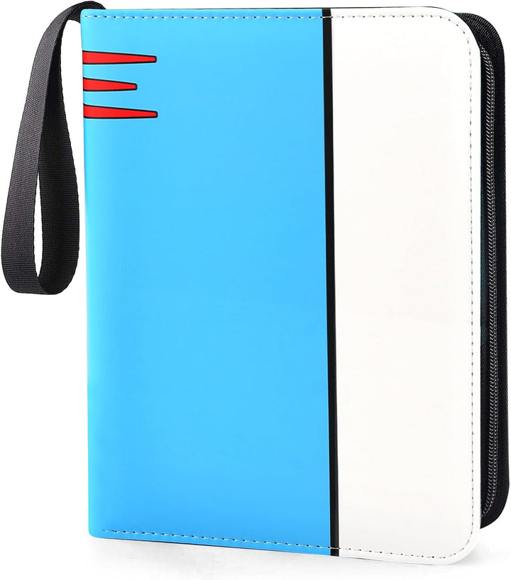 Card Binder 4 Pocket, Collectible Trading Card Albums Fits 400 Cards with 50 Removable Sleeves, Portable Trading Card Binder Collection Album Holder, Game Card Case Book with Zipper for Gifts, L-Green