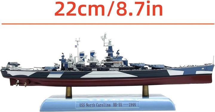 1: 1000 WWII USS North Carolina BB-55 Battleship Model Warship Model Warship Ornaments Military Model
