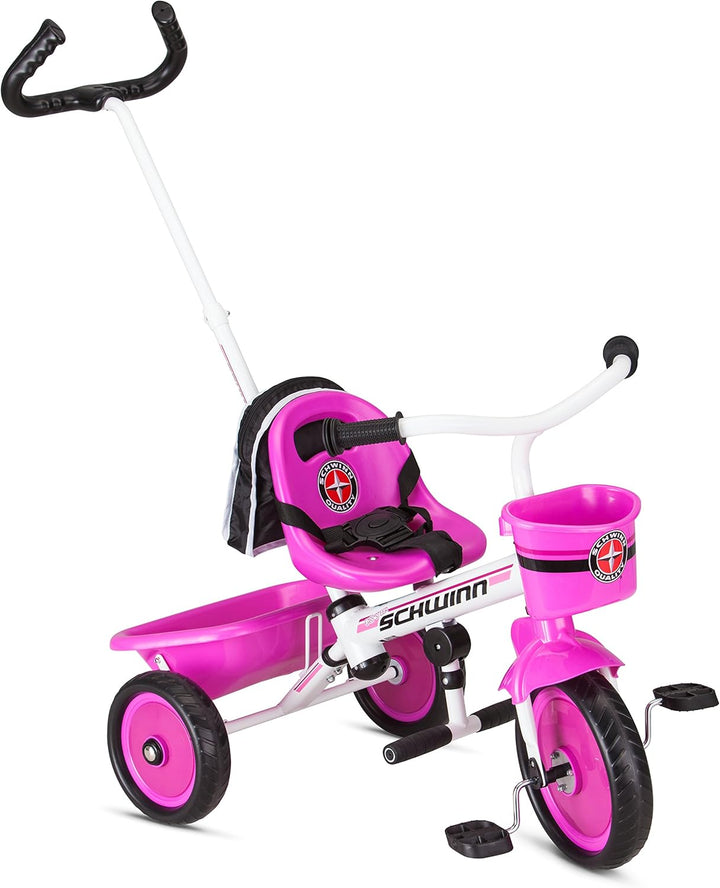 Easy Steer Bike for Toddler, Kids Tricycle with Removable Push Handle, Steel Trike Frame, Boys and Girls Ages 2-4 Year Old, Blue, 41" X 20" X 41"