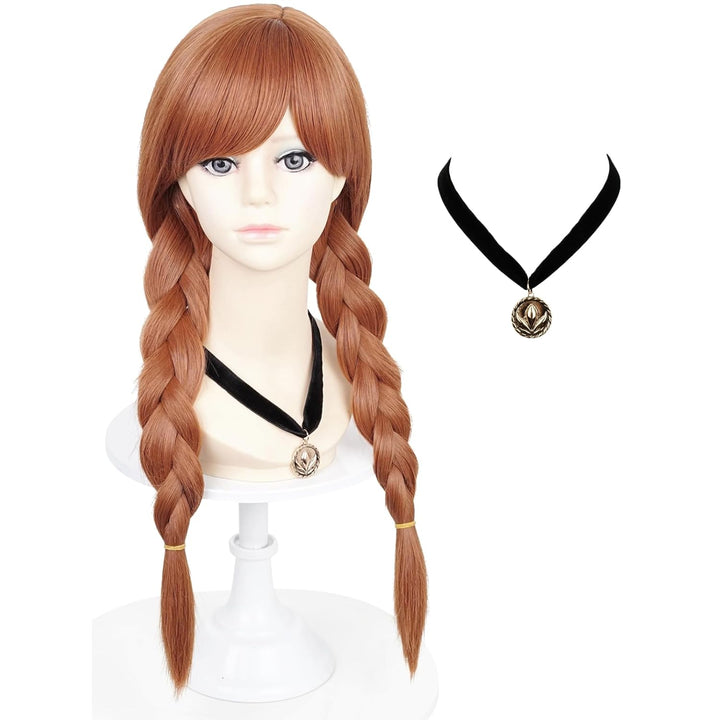 White Blonde Braided Wig for Kids Girls, 19.69'' Long Platinum Blonde Princess Kids Wig + Wig Cap for Halloween Party Costume Cosplay