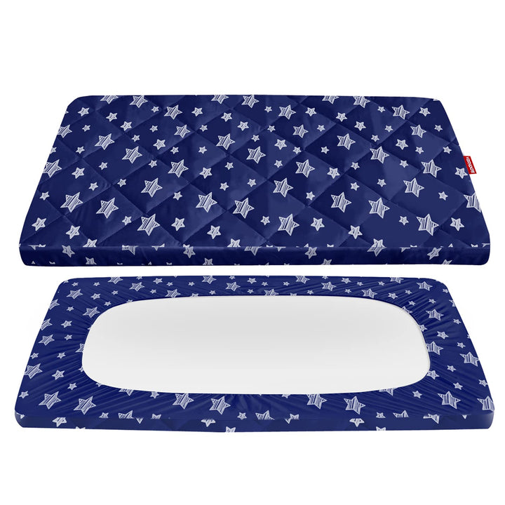 Pack and Play Sheets Fitted, Breathable Thick Playard Lovely Print Cover 39"×27"×5" Compatible with Graco Pack N Play, Gray Star