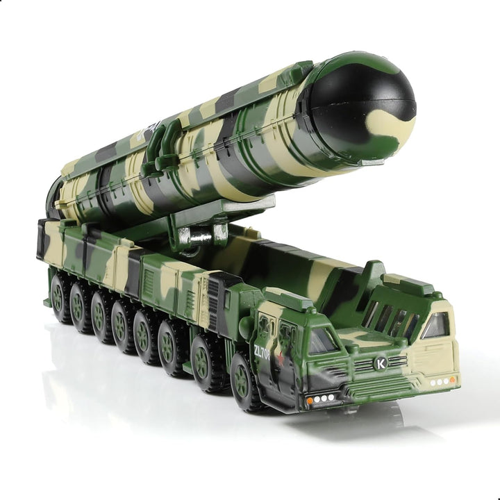 1/144 DF-41 Missile Launcher Car Model Toy Alloy Die-Cast Metal Army Military Fighting Vehicle Model Toy Military Enthusiasts Collection or Gift (627205)