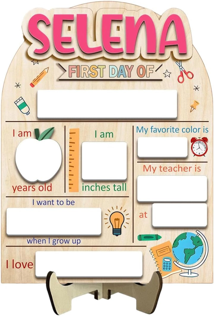 Personalized First and Last Day of School Chalkboard Sign, Custom Back to School Board for Kindergarten, Fun and Memorable, Perfect for Capturing Special Moments
