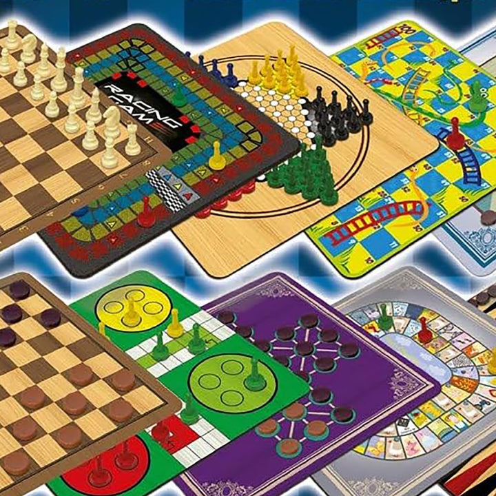 : Classic Games, 100 Games, Enjoy 100 Different Games, Includes 5 Double-Sided Playing Boards, Fun for Children and Adults, for Ages 3 and Up