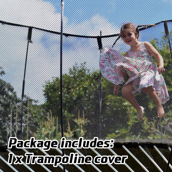 Trampoline Shade Cover Black Sunshade Tent Top Cover for 8Ft 10Ft 12Ft round Trampoline, Easy to Install for Backyard Playground, Tent Only