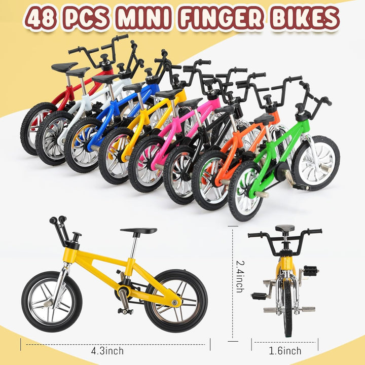 24 Pcs Kids Mini Finger Bikes Party Favors Miniature Fidget Bicycle Toy Metal Finger Bikes for Students Class Prizes Birthday Gift Goodie Bag Stuffers Carnival Prizes Christmas Stocking Fillers