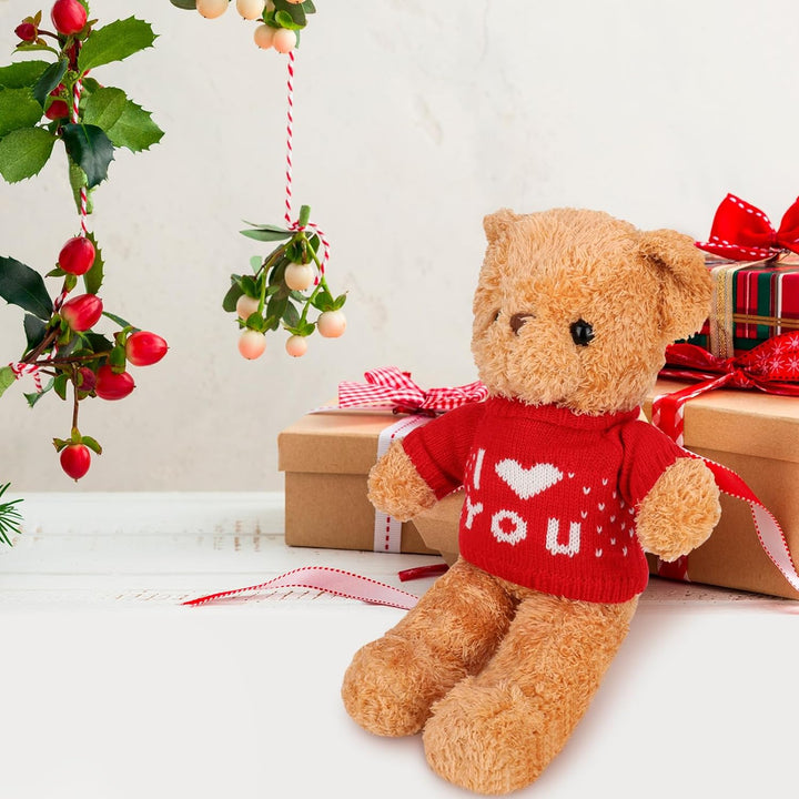 10 Pcs Bear Clothes Tee Doll Clothes Bear Hoodie Sweater Fit 14-18 Inches Bears Include Cute Clothes Glasses Hat Kawaii Plush Doll Clothes DIY Bear Toy