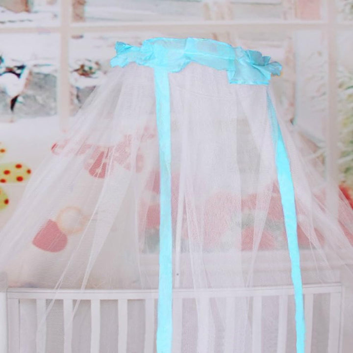 Crib Mosquito Net Crib Dome Bed Canopy Foldable Cot Net Tent Universal Palace Style Dome Bed Curtain (Stand Rod NOT Included)