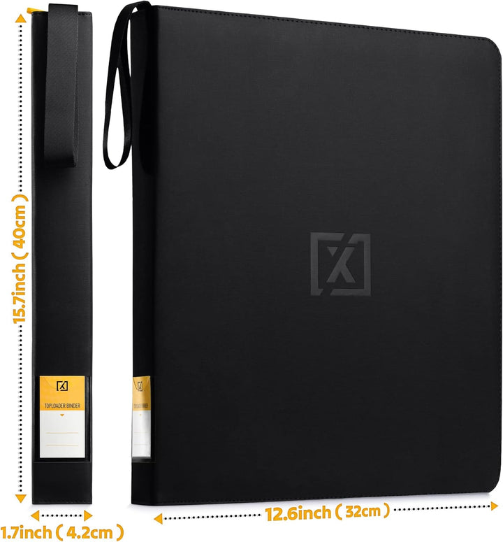 Toploader Binder | Holds 252 Toploaders | 20 Toploaders INCLUDED | 9-Pocket | Ringless Double-Sided Pockets for TCG, Sports | Premium Top Loader Storage