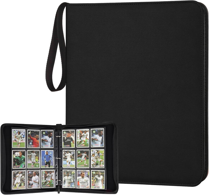9 Pocket Card Binder, Premium Zip Trading Card Binder, 540 Double Sided Pocket PU Collection Binder, Collector Album, Card Folder for MTG, TCG, Sports Cards (Black)