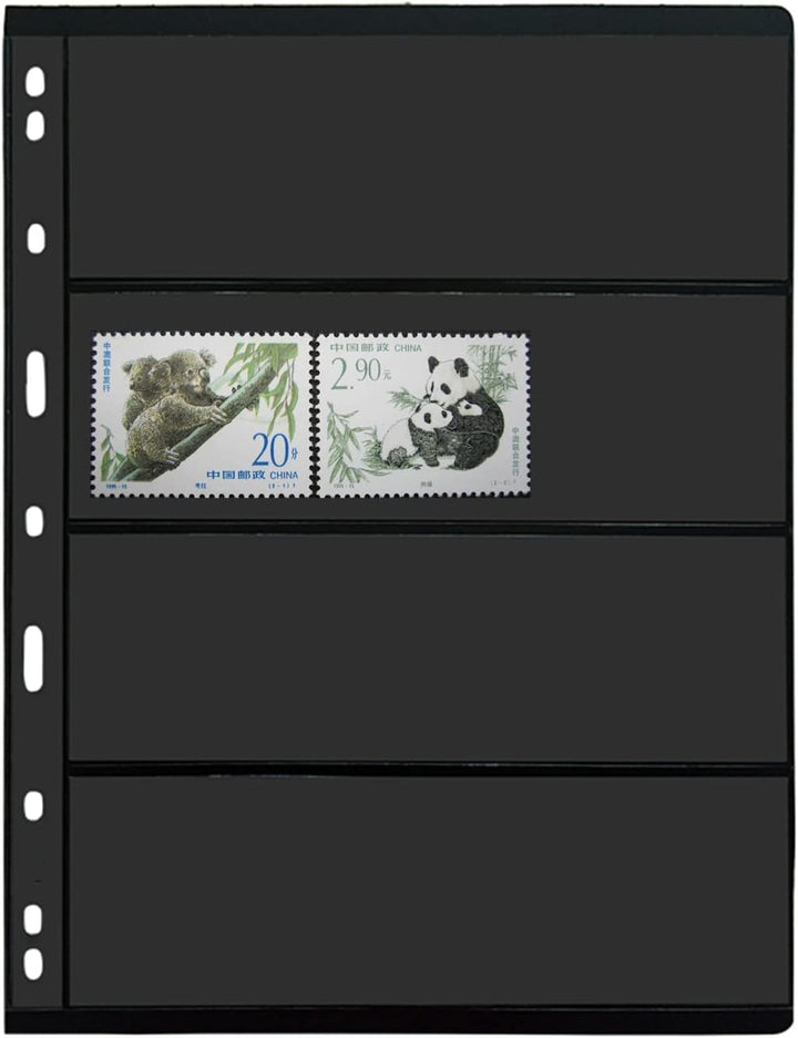 20 Sheet Stamp Pages, 1 Rows Pages for Stamp Collectors, 9-Hole Standard Page Fit Stamp Album Binder, Professional Pack