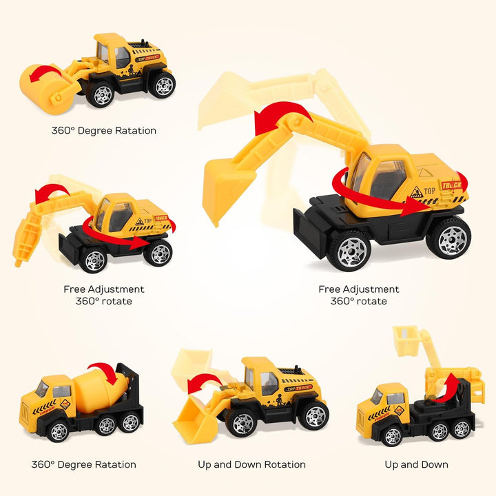 28 PCS Construction Toys for Boy Age 3-5, Small Construction Vehicles, Sandbox Toy for Boys, Small Construction Car Truck Excavator Party Favors Gifts for Boys