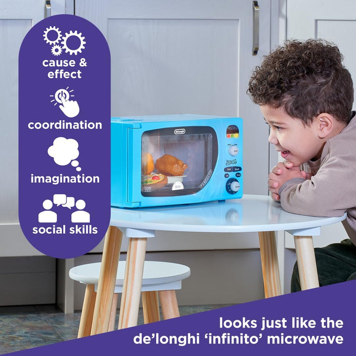 Delonghi Microwave. Toy Replica of Delonghi’S ‘Infinito’ Microwave for Children Aged 3+. Featuring Flashing Led’S, Sounds & More, Blue