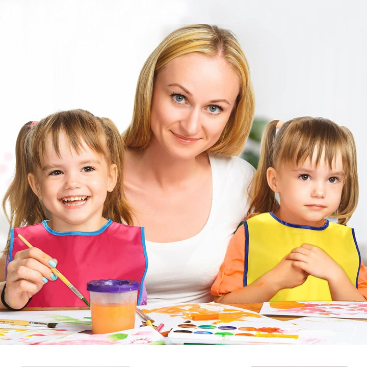 12 Pcs Art Smock for Kids Waterproof Painting Aprons Sleeveless Children with Pockets Age 3 to 8 Paint Craft Activity