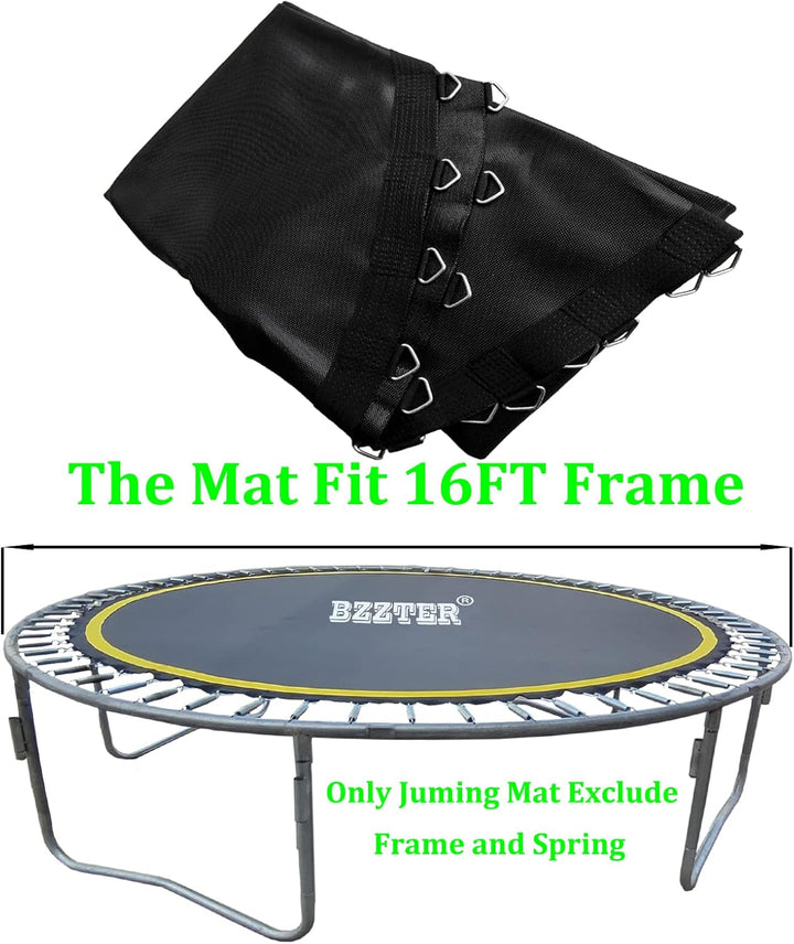 Replacement Trampoline Mat Fits 16 Foot Frame ，171.9“/14.31Ft Diameter with 108Rings,Fits 6.5-7.0" Spring,W/Pull Hook and Gloves