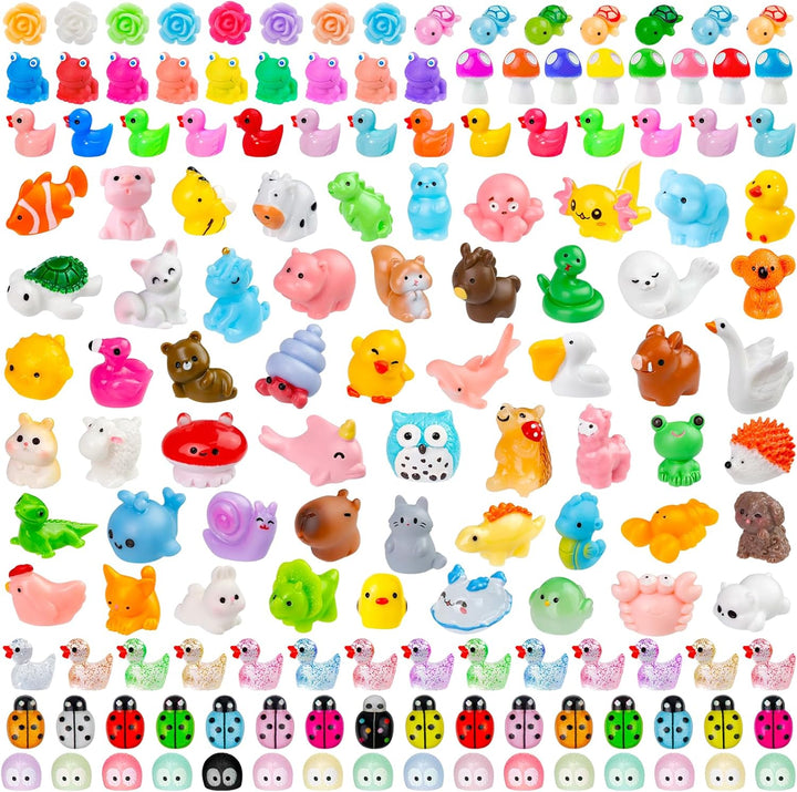 42 Pcs Mini Resin Animals 42 Styles Resin Animals Figurines Bulk for Fairy Garden Miniature Dollhouse Accessories Hide Crafts Decor