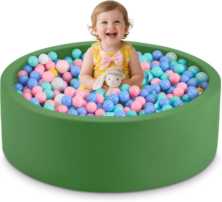 35.4" X 11.8" Foam Ball Pit for Toddlers, Baby round Balls Pool for Babies 1-3, Kids Play Ball Pits Ideal Gift for Boys and Girls, Balls Not Included, Grey
