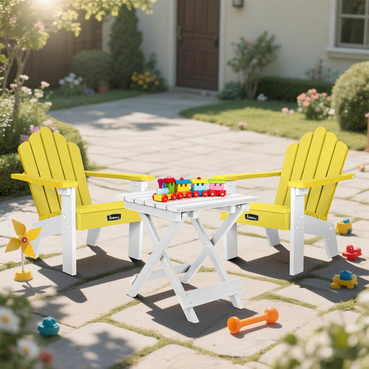 Kids Outdoor Chair, HDPE Kids Adirondack Chairs, All Weather Easy Installation Toddler Outdoor Chair with Ergonomic Design for Patio, Garden, Picnic, Backyard, Beach