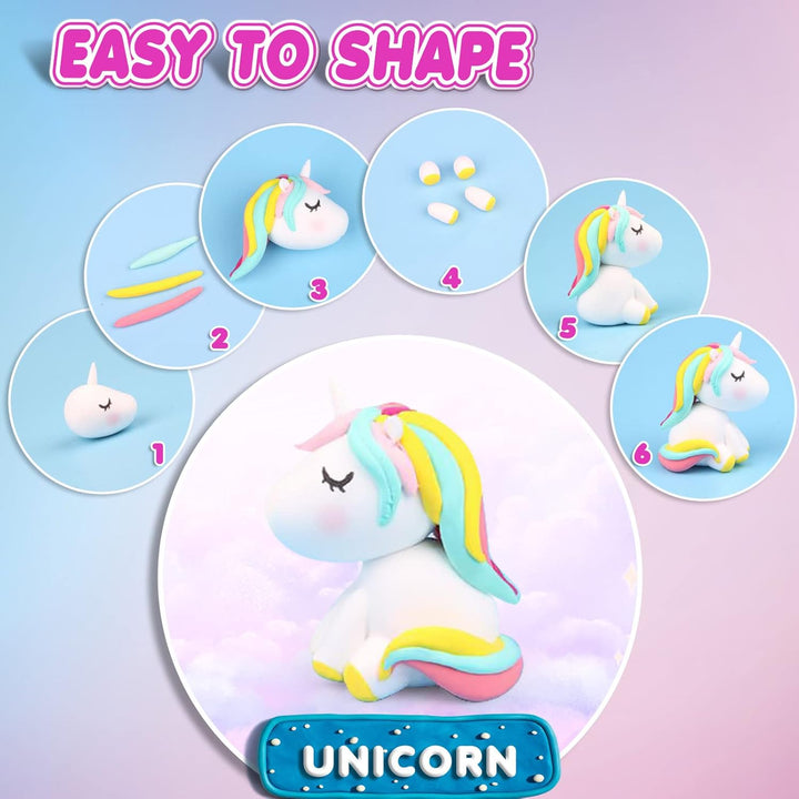 Magic Clay - Air Dry Clay 24 Colors, Modeling Clay for Kids with Tools, Toys Gifts for Age 3 4 5 6 7 8+ Years Old Boys Girls Kids