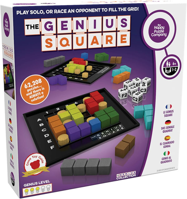 The Genius Square from  – Game of the Year Award Winner, 60000+ Solutions STEM Puzzle Game. Roll Dice, Race Your Opponent to Fill Grid with Different Shapes!