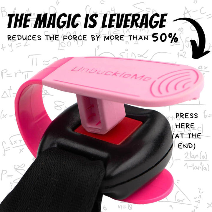 Car Seat Buckle Release Tool (As Seen on Shark Tank) - Easy Opener Aid for Arthritis, Long Nails, Older Kids - Button Pusher for Infant, Toddler Car Seats (2 Pack, Pink & Purple)